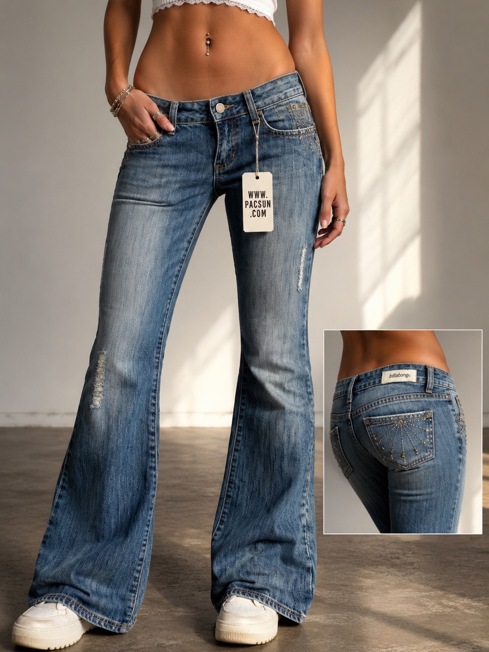 RARE Y2K Billabong Beaded Low Rise Flare Jeans NWT Bratz Doll Dream Size 5